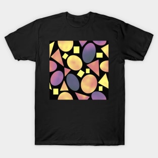 Geometry Glowing Shapes on Black Repeat 5748 T-Shirt